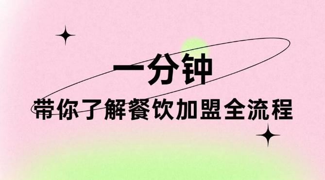 一分鐘看完，帶你了解餐飲加盟全流程！